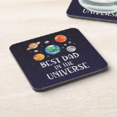 Best Dad in The Universe Funny Quote Fathers Day コースター (左側)