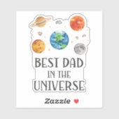 Best Dad in The Universe Funny Quote Fathers Day シール (シート)