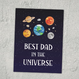 Best Dad in The Universe Funny Quote Fathers Day ポストカード