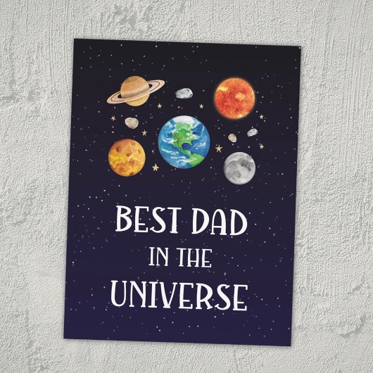 Best Dad in The Universe Funny Quote Fathers Day ポストカード
