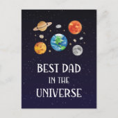Best Dad in The Universe Funny Quote Fathers Day ポストカード (正面)