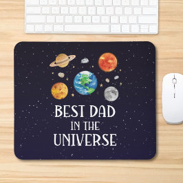 Best Dad in The Universe Funny Quote Fathers Day マウスパッド