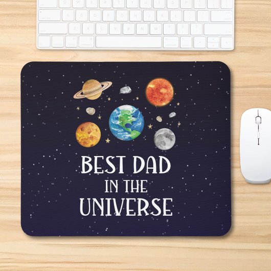 Best Dad in The Universe Funny Quote Fathers Day マウスパッド