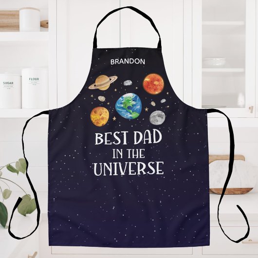 Best Dad in The Universe Quote Fathers Day エプロン