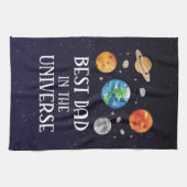 Best Dad in The Universe Quote Fathers Day キッチンタオル (横)