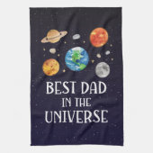 Best Dad in The Universe Quote Fathers Day キッチンタオル (縦)