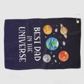 Best Dad in The Universe Quote Fathers Day ゴルフタオル (横)