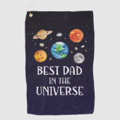 Best Dad in The Universe Quote Fathers Day ゴルフタオル (正面)