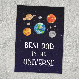 Best Dad in The Universe Quote Fathers Day Flat カード