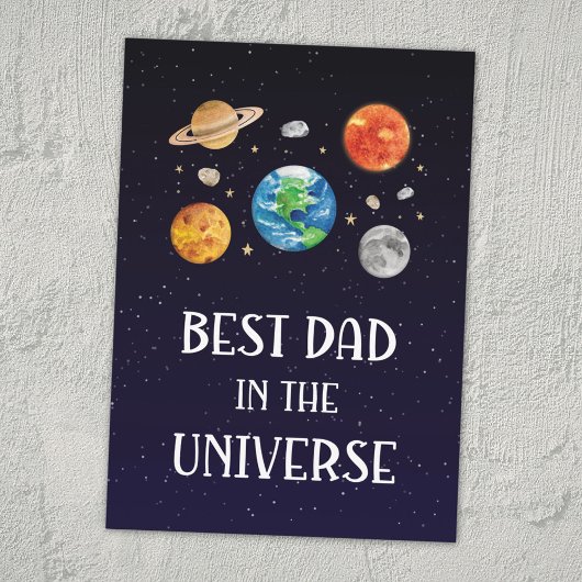 Best Dad in The Universe Quote Fathers Day Flat カード