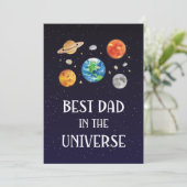 Best Dad in The Universe Quote Fathers Day Flat カード (スタンド正面)