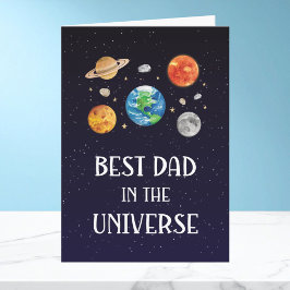 Best Dad in The Universe Quote Fathers Day Folded カード