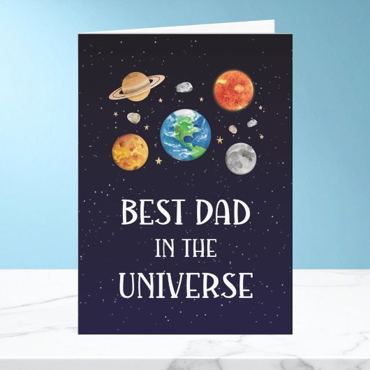 Best Dad in The Universe Quote Fathers Day Folded カード