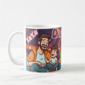 Best Dad Love Dad, Father's Day, Dad Gift コーヒーマグカップ (左)