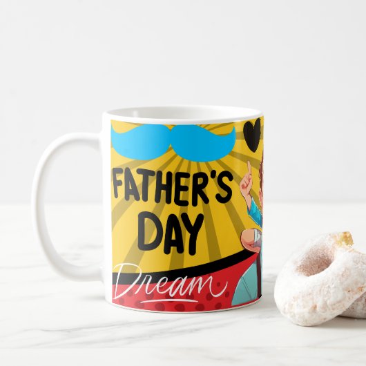 Best Dad Love Dad, Father's Day, Dad Gift コーヒーマグカップ (ドーナツ)