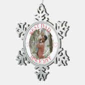 Best Dad Merry Christmas ornament スノーフレークピューターオーナメント (右)