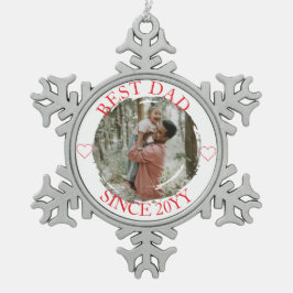 Best Dad Merry Christmas ornament スノーフレークピューターオーナメント