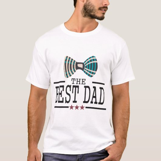best_dad_noeud_papillon_famille_papa_humour_904_u tシャツ (正面)