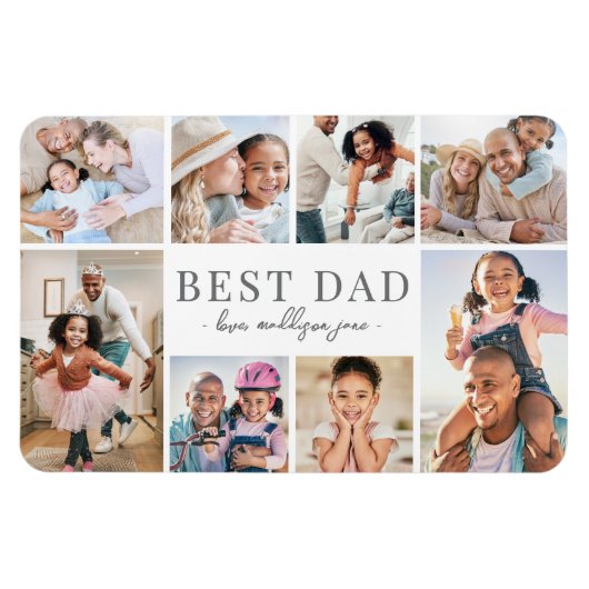 Best Dad Photo Collage マグネット (横)