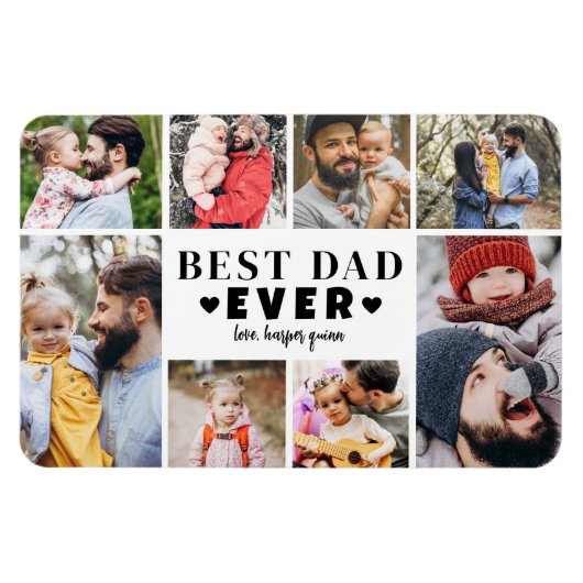 Best Dad Photo Collage マグネット (横)