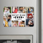 Best Dad Photo Collage マグネット<br><div class="desc">Personalized "Best Dad Ever" Large Photo Magnet with Collage. This fun and stylish large photo magnet is a perfect way to showcase cherished memories on the fridge, locker, or any magnetic surface. The design features space for eight photos, arranged in a border around the edge while keeping the focus on...</div>