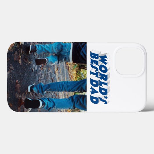 Best Dad photo sea blue 3d text Case-Mate iPhoneケース (裏面 (横))