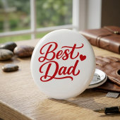 Best Dad Script Red Heart Decorative Button Pin 缶バッジ
