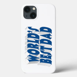 Best Dad sea blue 3d text iPhone 13ケース