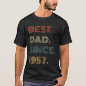 Best Dad Since 1957 Clothes  for Him Men Retro Vin Tシャツ (正面)