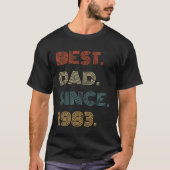 Best Dad Since 1983 Clothes  for Him Men Retro Vin Tシャツ (正面)