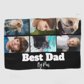 Best Dad Six Photo Template Black and White ゴルフタオル (横)