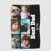Best Dad Six Photo Template Black and White ゴルフタオル (正面)