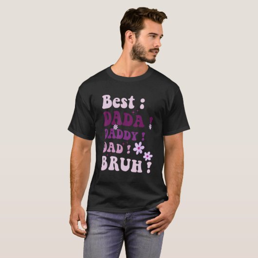 Best Dada Daddy Dad Bruh Fathers Day Purple Groovy Tシャツ (正面フル)
