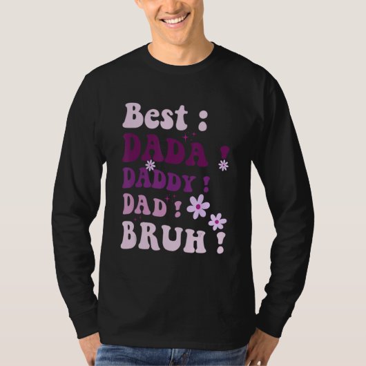 Best Dada Daddy Dad Bruh Fathers Day Purple Groovy Tシャツ (正面)