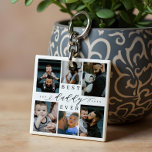 Best Daddy Ever | Father's Day 6 Photo Collage キーホルダー<br><div class="desc">Celebrate your dad's unwavering love and cherished moments with our Best Father Ever Photo Collage Keychain. This personalized keychain serves as a perfect gift for Father's Day, birthdays, or any occasion to honor the special father in your life. Designed with simplicity and elegance, this keychain features a photo collage grid...</div>