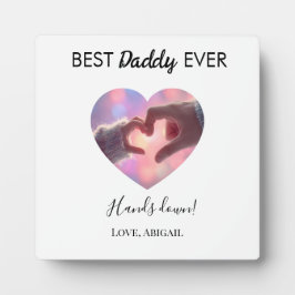 Best Daddy Ever Heart Tabletop Plaque with Easel フォトプラーク