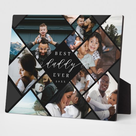 Best Daddy Ever Modern Photo Collage Gift Keepsake フォトプラーク (側面)