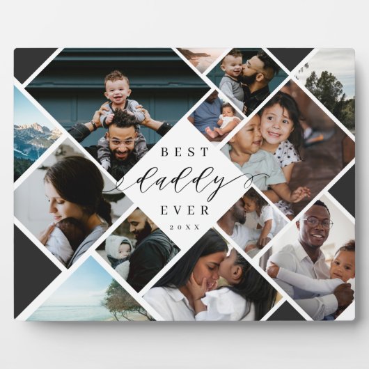 Best Daddy Ever Modern Photo Collage Gift Keepsake フォトプラーク (正面)