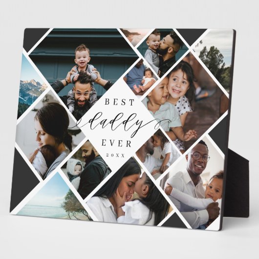 Best Daddy Ever Modern Photo Collage Gift Keepsake フォトプラーク (側面)