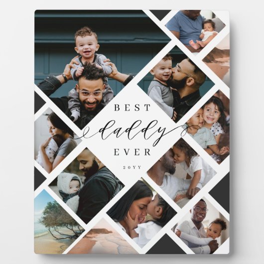 Best Daddy Ever Modern Photo Collage Gift Keepsake フォトプラーク (正面)