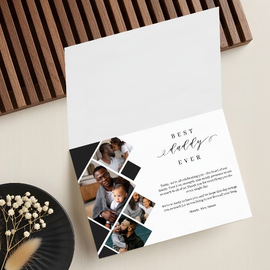 Best Daddy Ever Modern Photo Collage Personalized カード