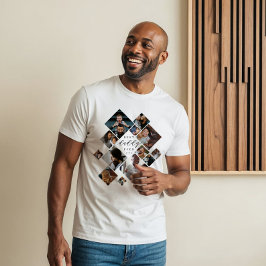 Best Daddy Ever Modern Photo Collage Personalized トライブレンドＴシャツ