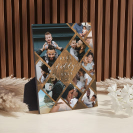 Best Daddy Ever Modern Photo Collage Woodgrain フォトプラーク