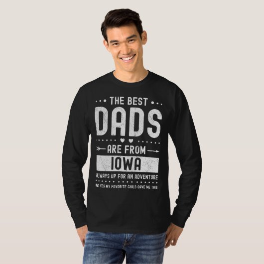 Best Dads Are from Iowa Saying Tシャツ (正面フル)