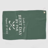 Best Day by Par Modern Personalized Wedding ゴルフタオル (横)