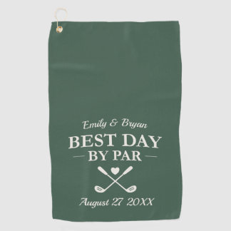 Best Day by Par Modern Personalized Wedding ゴルフタオル