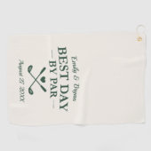 Best Day by Par Personalized Wedding ゴルフタオル (横)