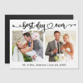 Best Day Ever Calligraphy Heart Photo Magnet Card (正面/裏面)