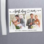 Best Day Ever Calligraphy Heart Photo Magnet Card