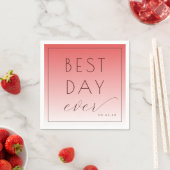 Best Day Ever Celebratory Coral Gradient スタンダードカクテルナプキン (インサイチュ)